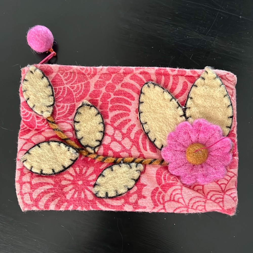 Rising Tide Felted Clutch, Zippered Bag